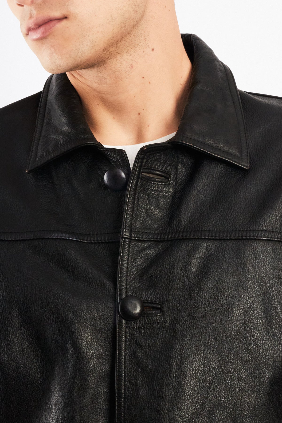2000 Vintage Black Leather Trench Coat (M/L)