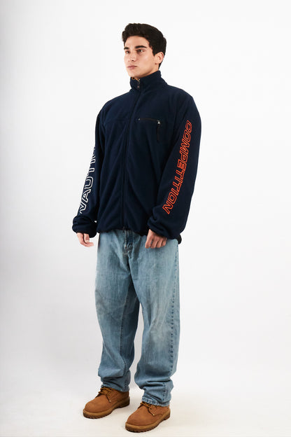 2000 Vintage Nautica Competition Fleece Spellout Jacket (L/XL)