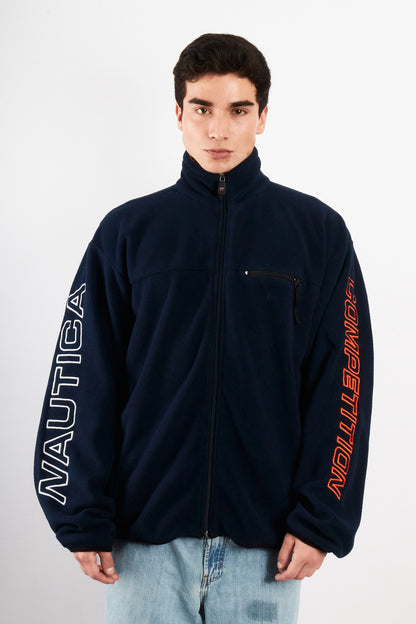 2000 Vintage Nautica Competition Fleece Spellout Jacket (L/XL)