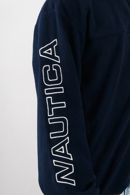 2000 Vintage Nautica Competition Fleece Spellout Jacket (L/XL)