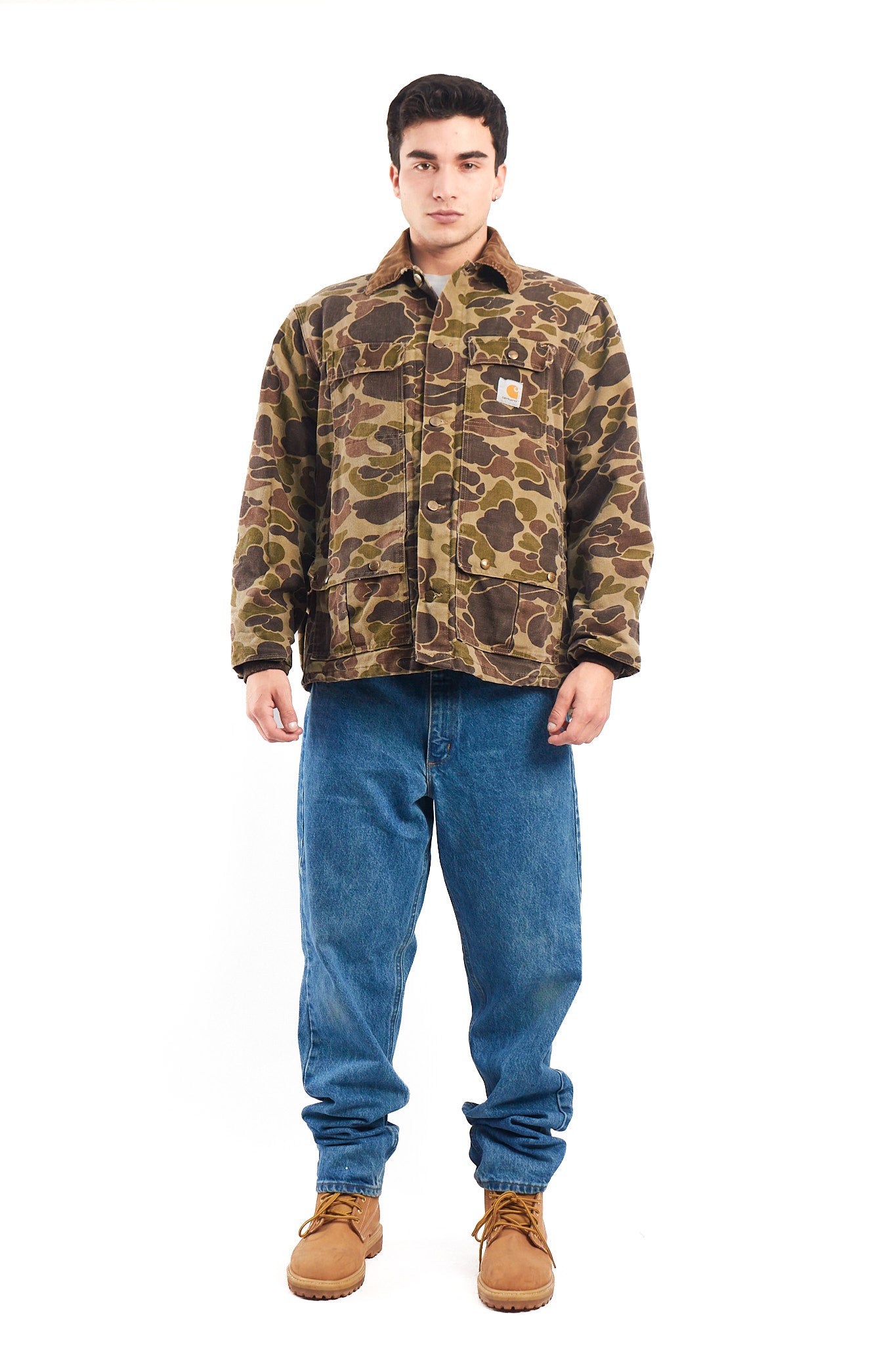 1985 Vintage Carhartt CQ103 Duck Camo Hunting Jacket (M/L)