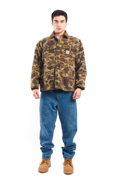 1985 Vintage Carhartt CQ103 Duck Camo Hunting Jacket (M/L)