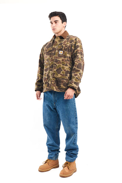 1985 Vintage Carhartt CQ103 Duck Camo Hunting Jacket (M/L)