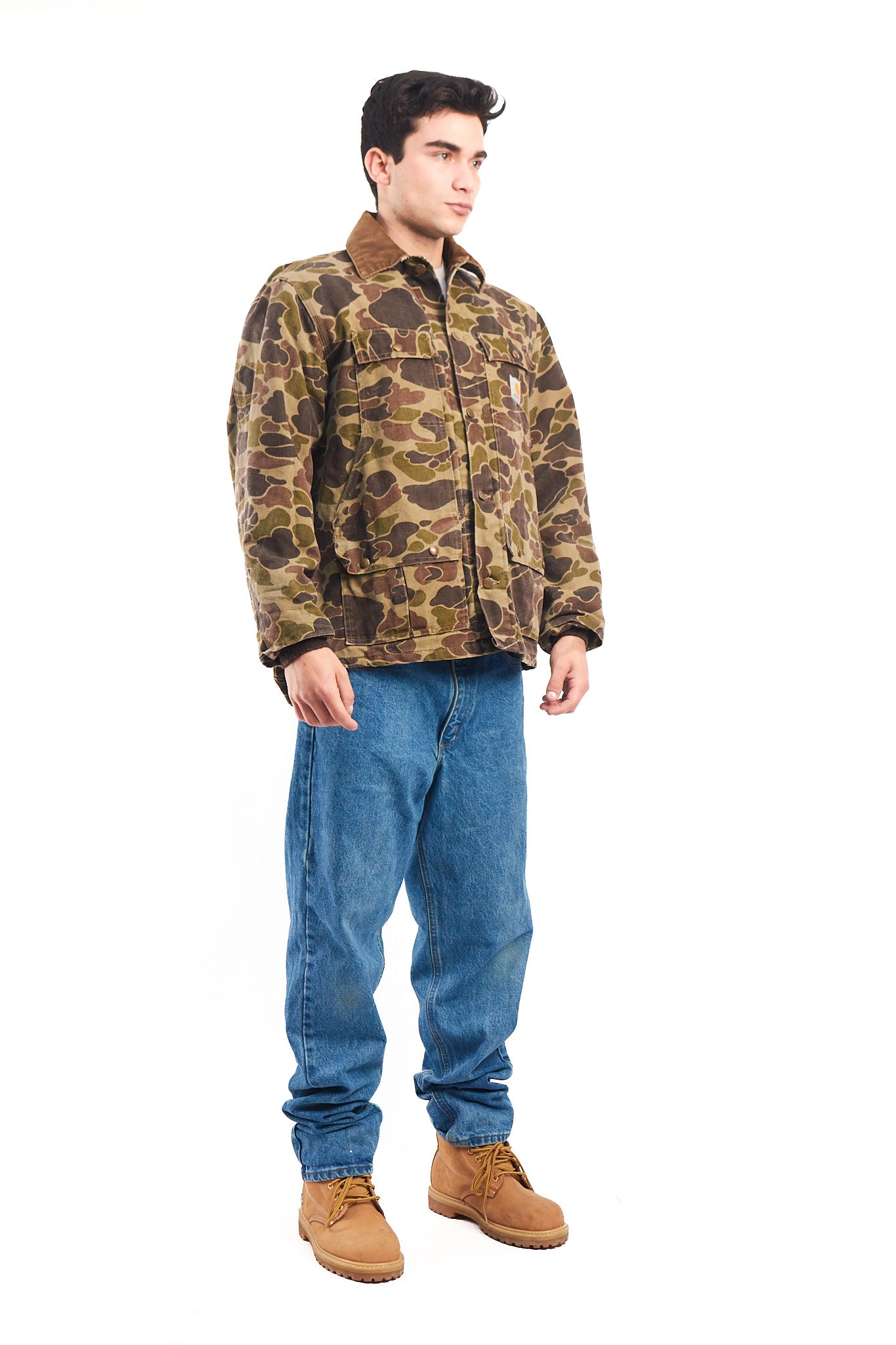 1985 Vintage Carhartt CQ103 Duck Camo Hunting Jacket (M/L)