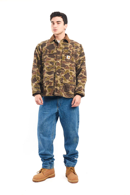 1985 Vintage Carhartt CQ103 Duck Camo Hunting Jacket (M/L)