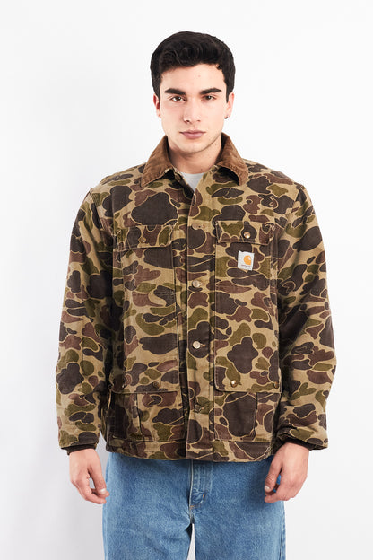 1985 Vintage Carhartt CQ103 Duck Camo Hunting Jacket (M/L)