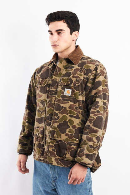 1985 Vintage Carhartt CQ103 Duck Camo Hunting Jacket (M/L)