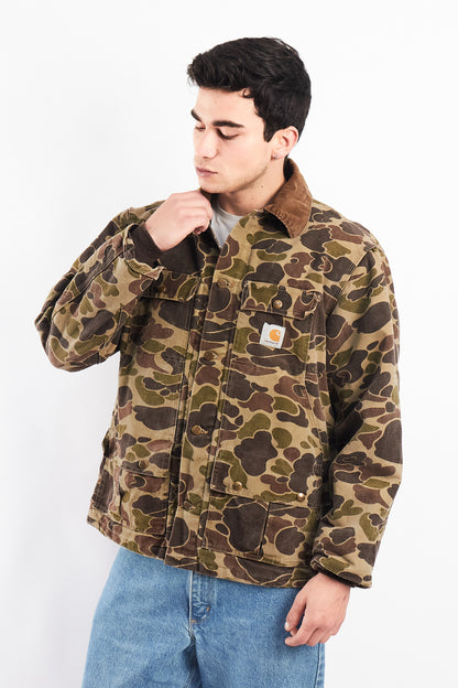 1985 Vintage Carhartt CQ103 Duck Camo Hunting Jacket (M/L)