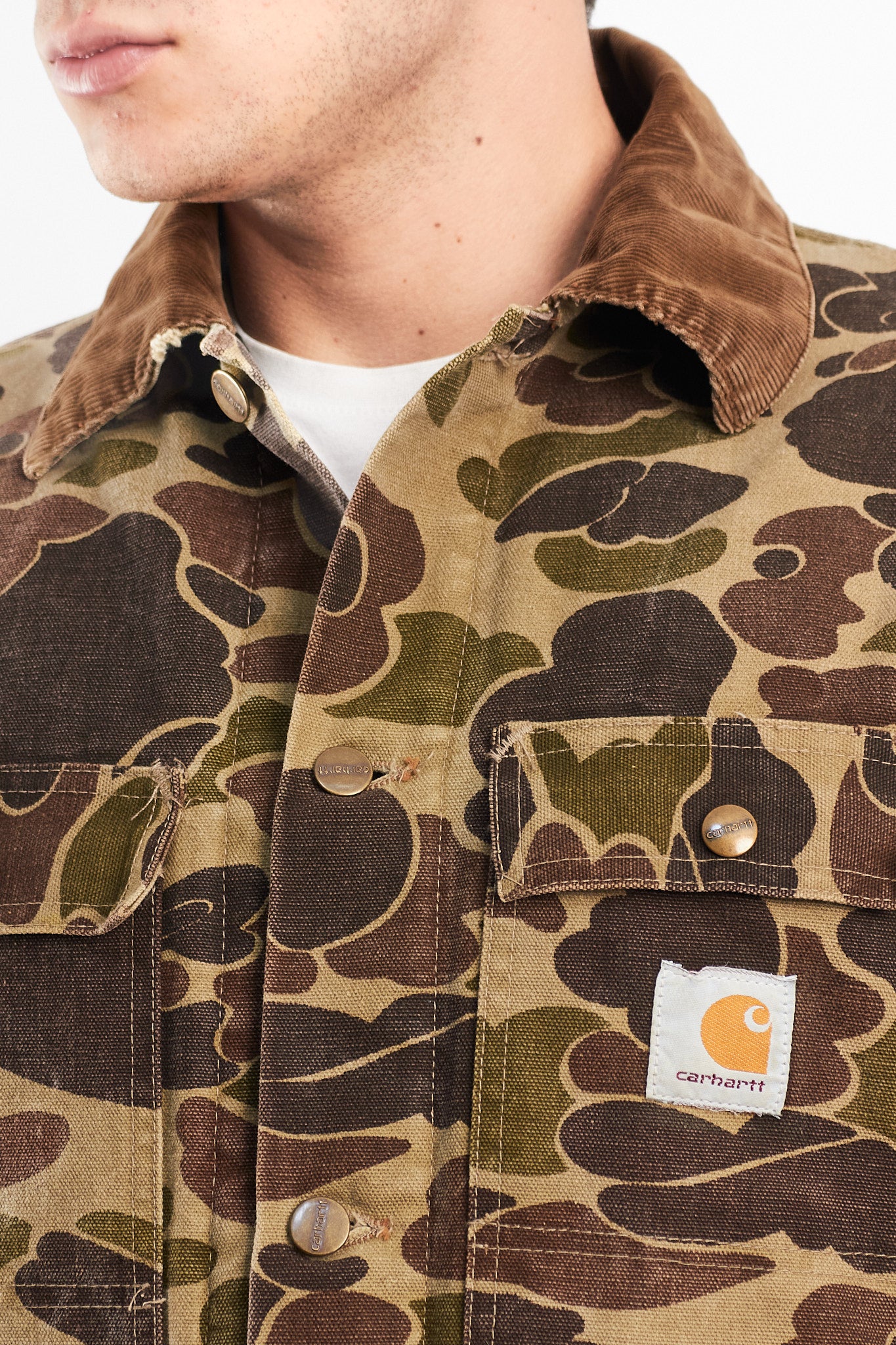 1985 Vintage Carhartt CQ103 Duck Camo Hunting Jacket (M/L)