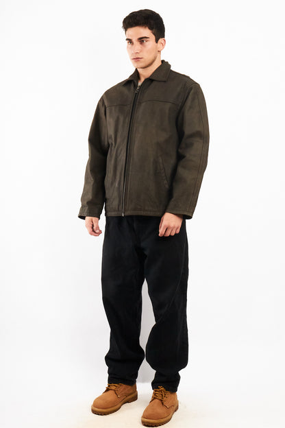 2000 Vintage Navigata Leather Gray Harrington (M/L)