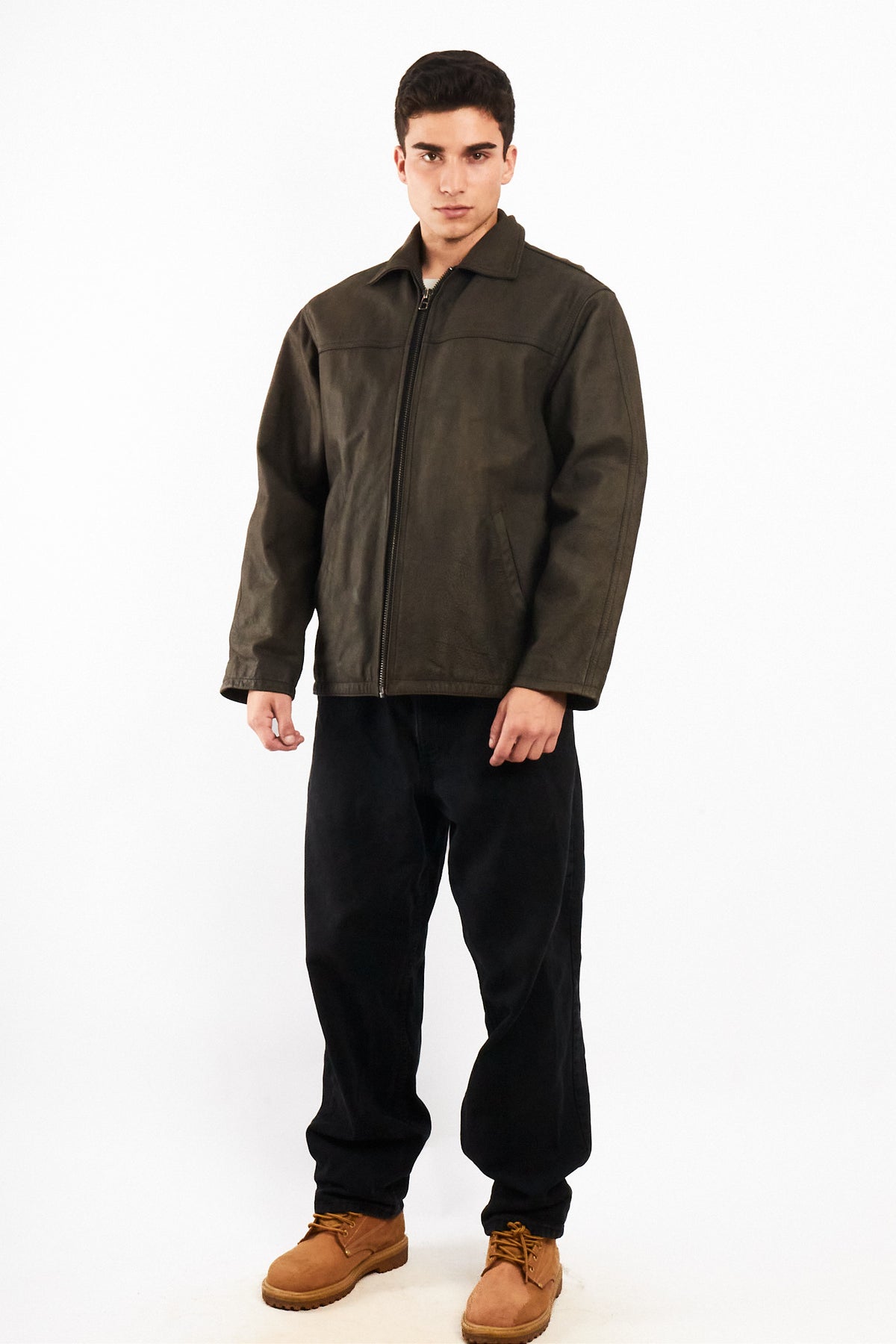 2000 Vintage Navigata Leather Gray Harrington (M/L)