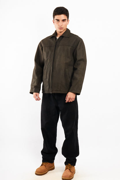2000 Vintage Navigata Leather Gray Harrington (M/L)