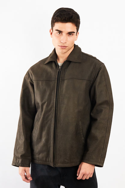 2000 Vintage Navigata Leather Gray Harrington (M/L)