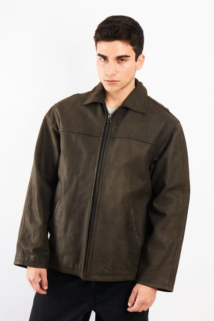 2000 Vintage Navigata Leather Gray Harrington (M/L)