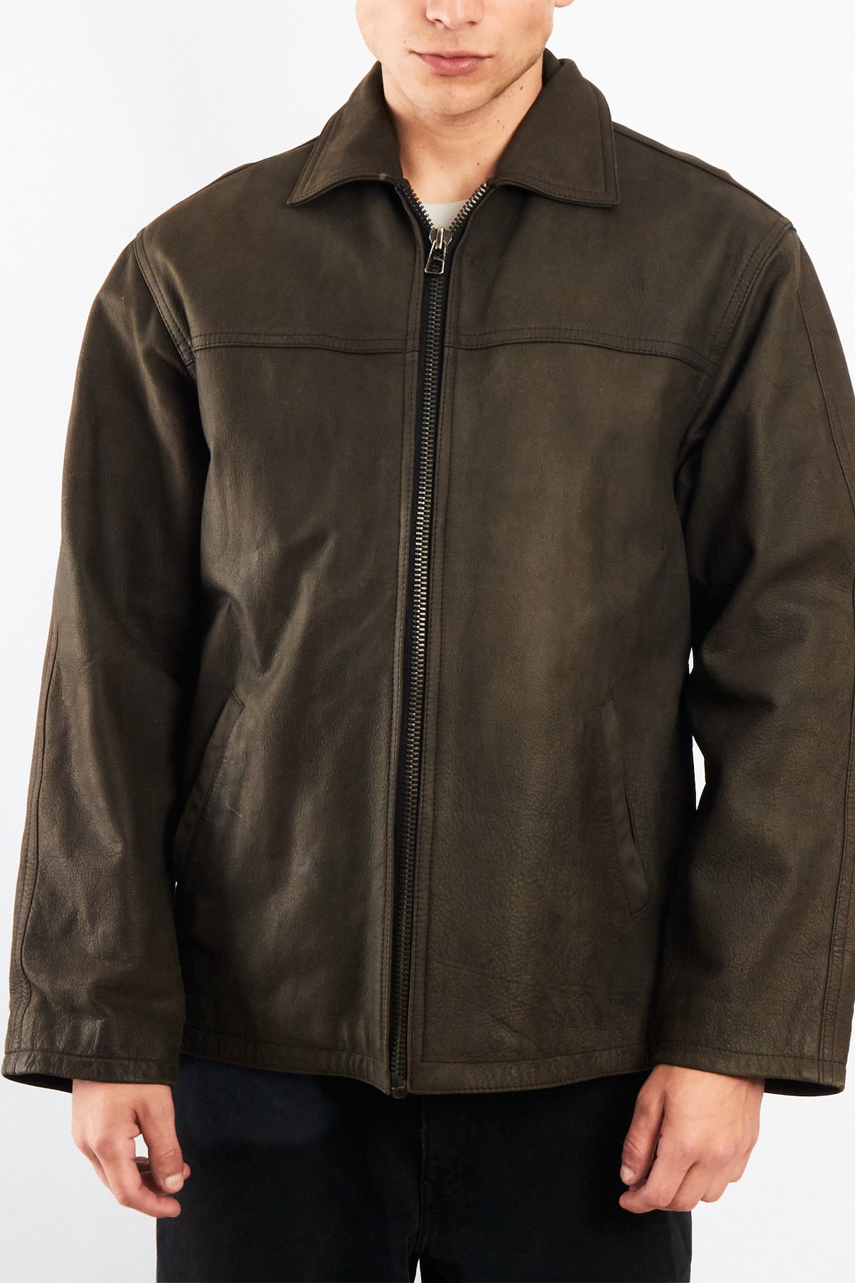 2000 Vintage Navigata Leather Gray Harrington (M/L)