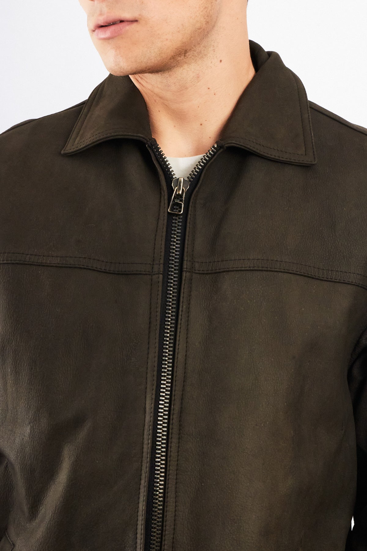 2000 Vintage Navigata Leather Gray Harrington (M/L)