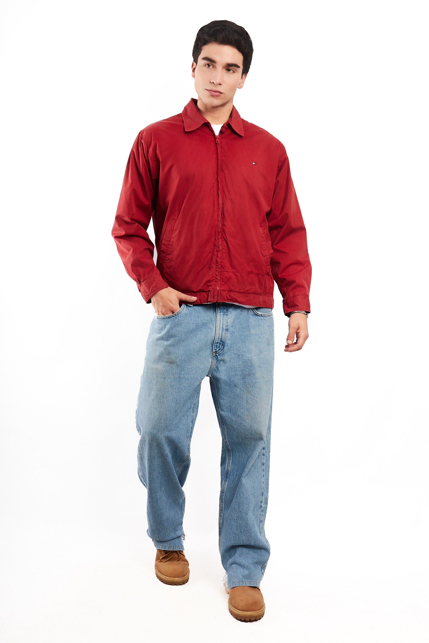 2000 Vintage Tommy Hilfiger Crimson Red Harrington (M)