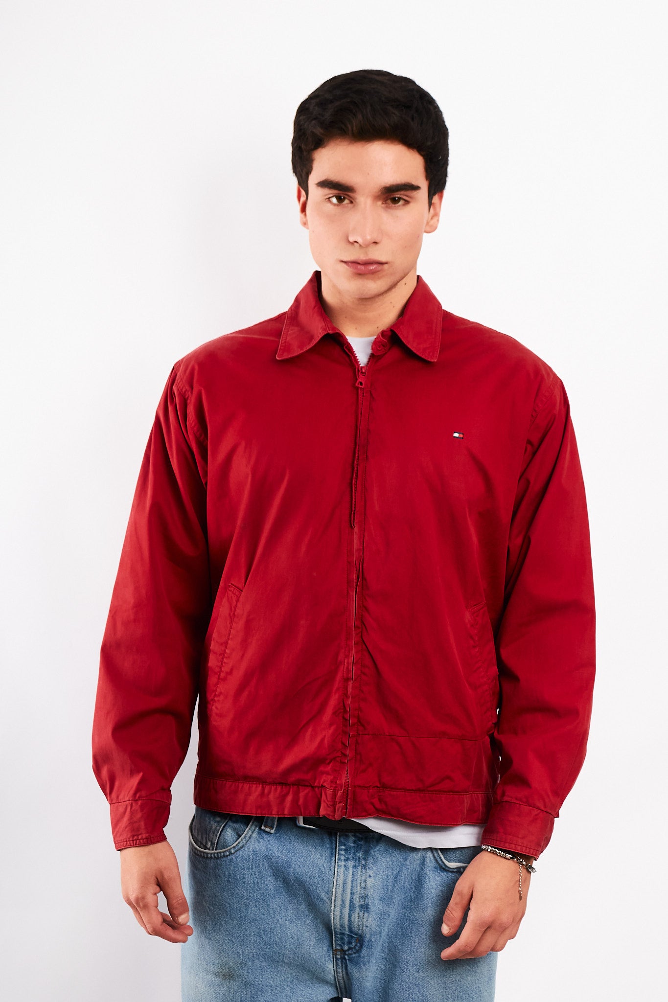 2000 Vintage Tommy Hilfiger Crimson Red Harrington (M)
