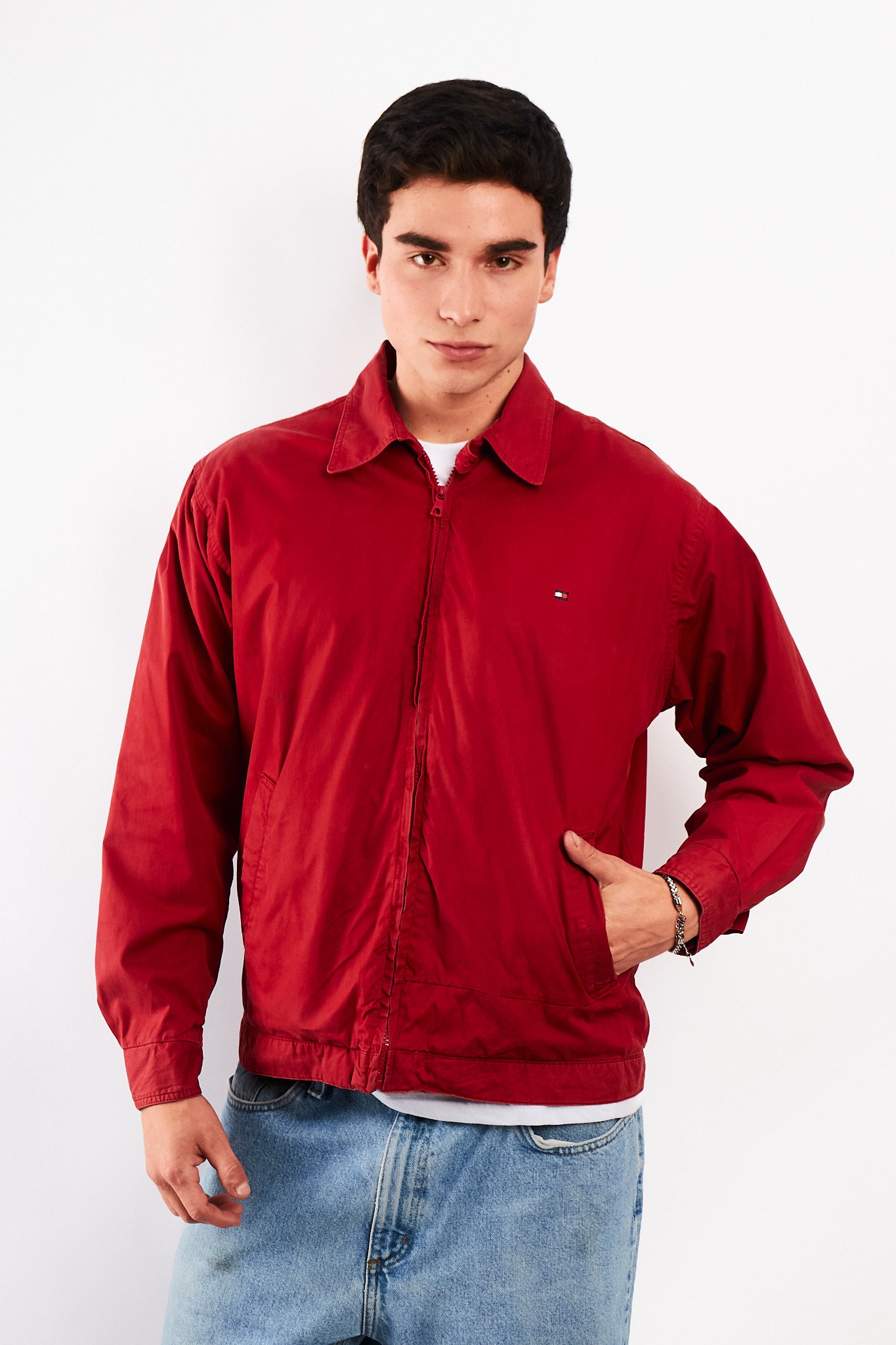 2000 Vintage Tommy Hilfiger Crimson Red Harrington (M)