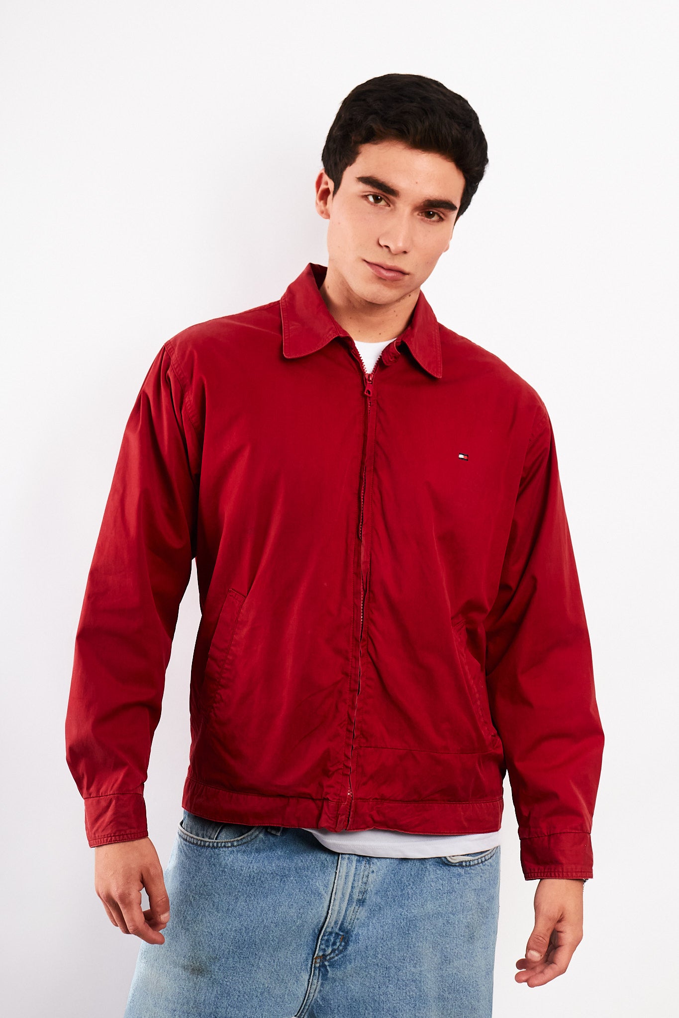 2000 Vintage Tommy Hilfiger Crimson Red Harrington (M)