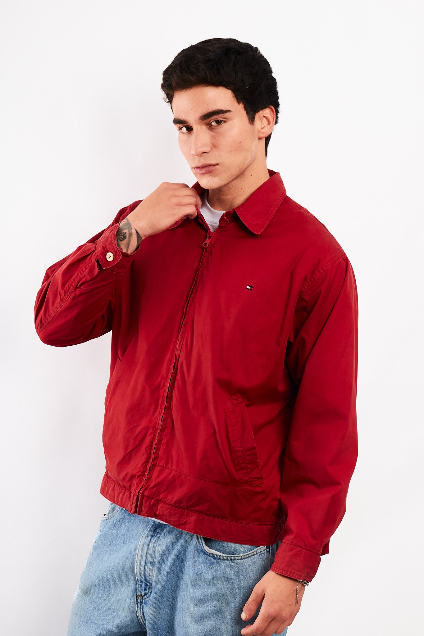 2000 Vintage Tommy Hilfiger Crimson Red Harrington (M)
