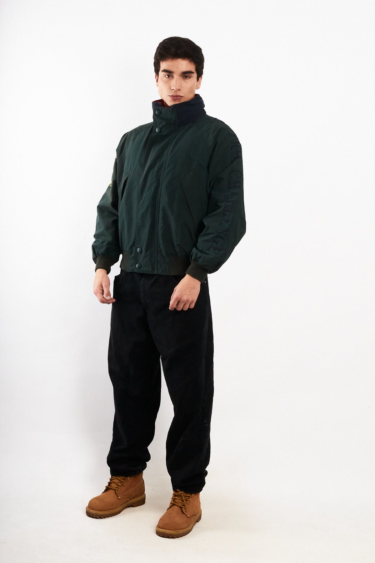 1990 Vintage Nautica Challenge J-Class Forest Green Jacket (M)