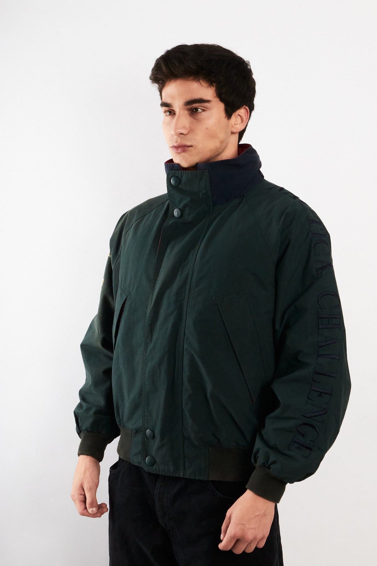 1990 Vintage Nautica Challenge J-Class Forest Green Jacket (M)