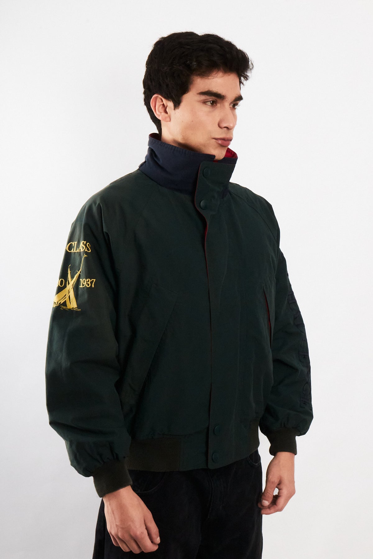 1990 Vintage Nautica Challenge J-Class Forest Green Jacket (M)