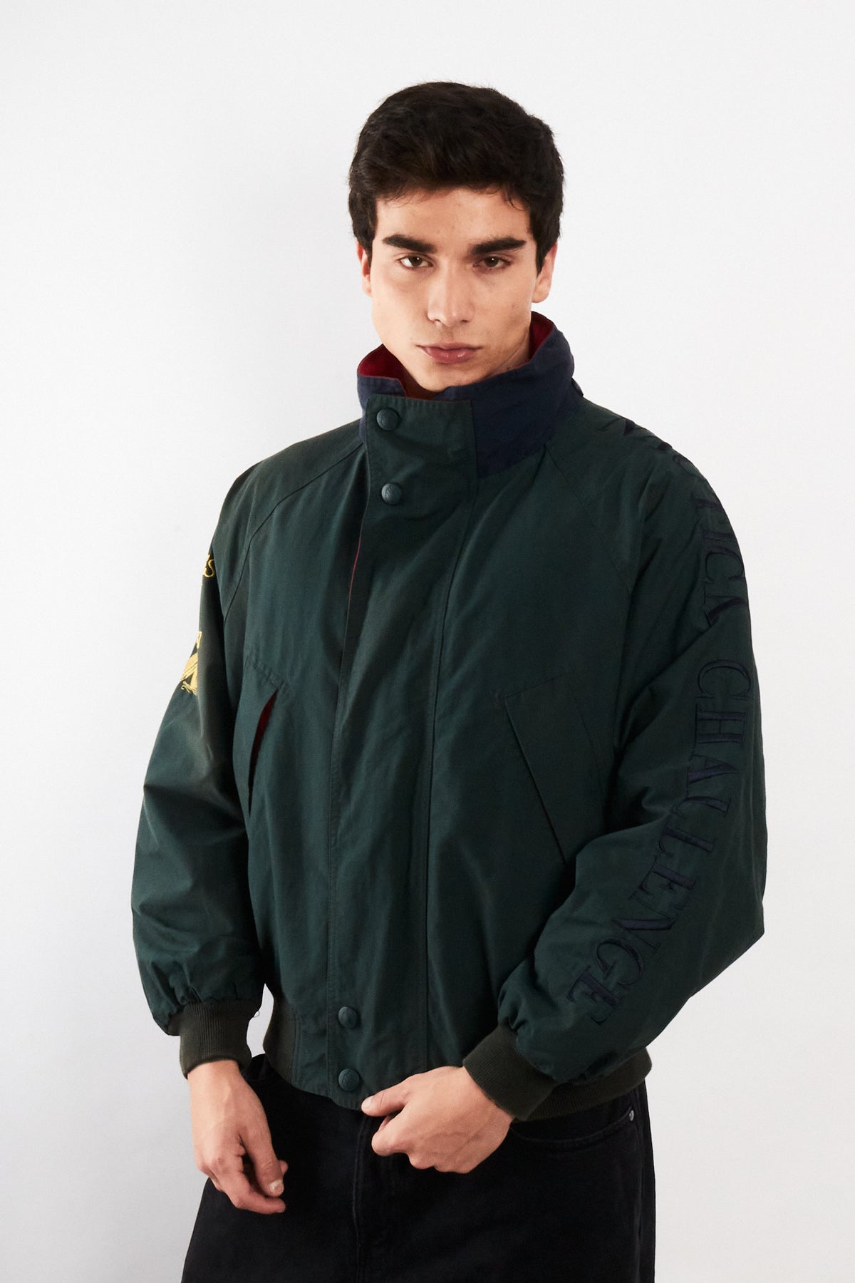 1990 Vintage Nautica Challenge J-Class Forest Green Jacket (M)