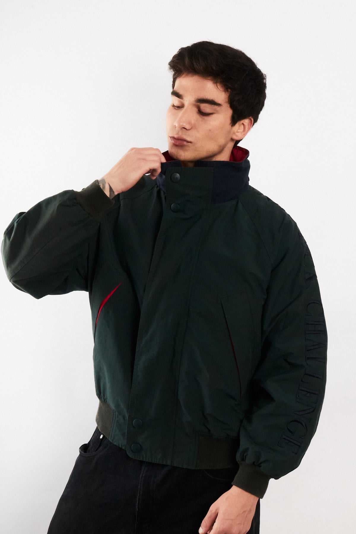 1990 Vintage Nautica Challenge J-Class Forest Green Jacket (M)