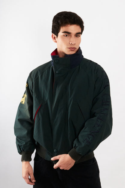 1990 Vintage Nautica Challenge J-Class Forest Green Jacket (M)