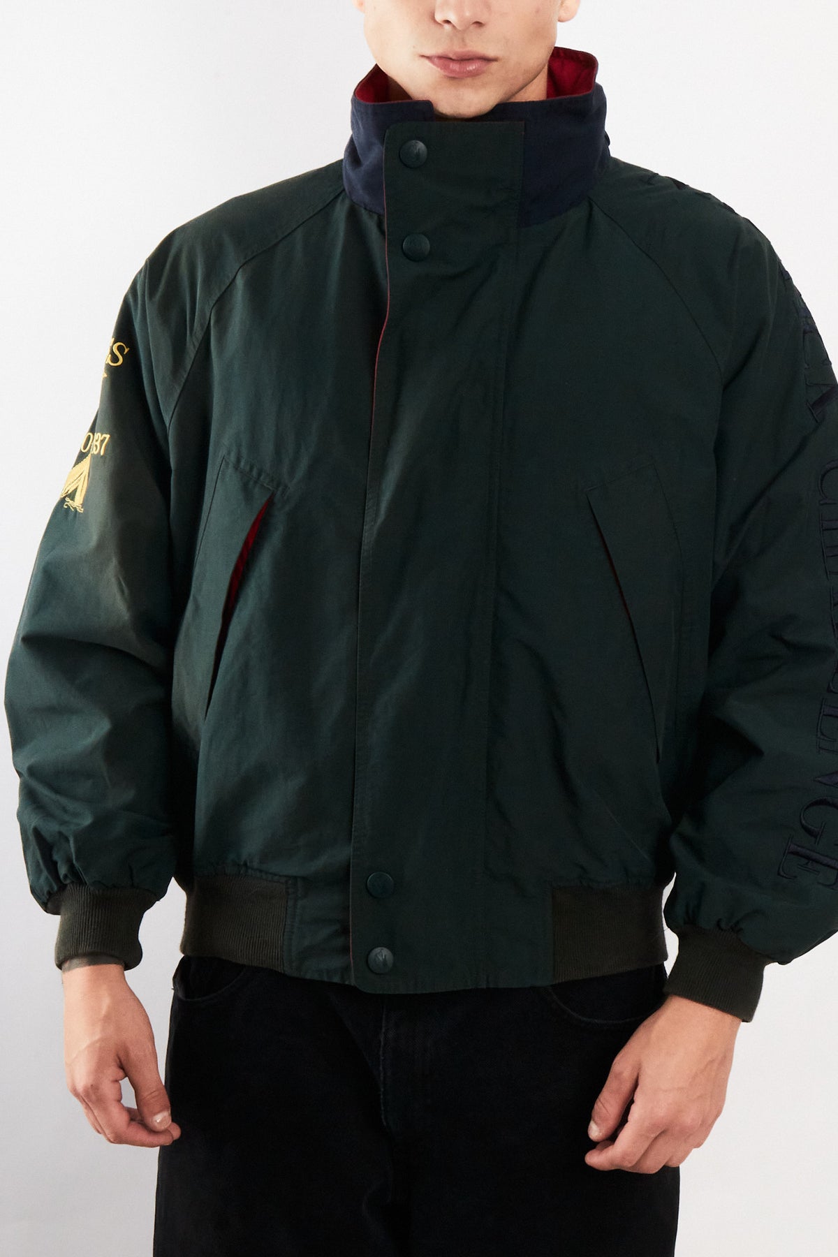 1990 Vintage Nautica Challenge J-Class Forest Green Jacket (M)