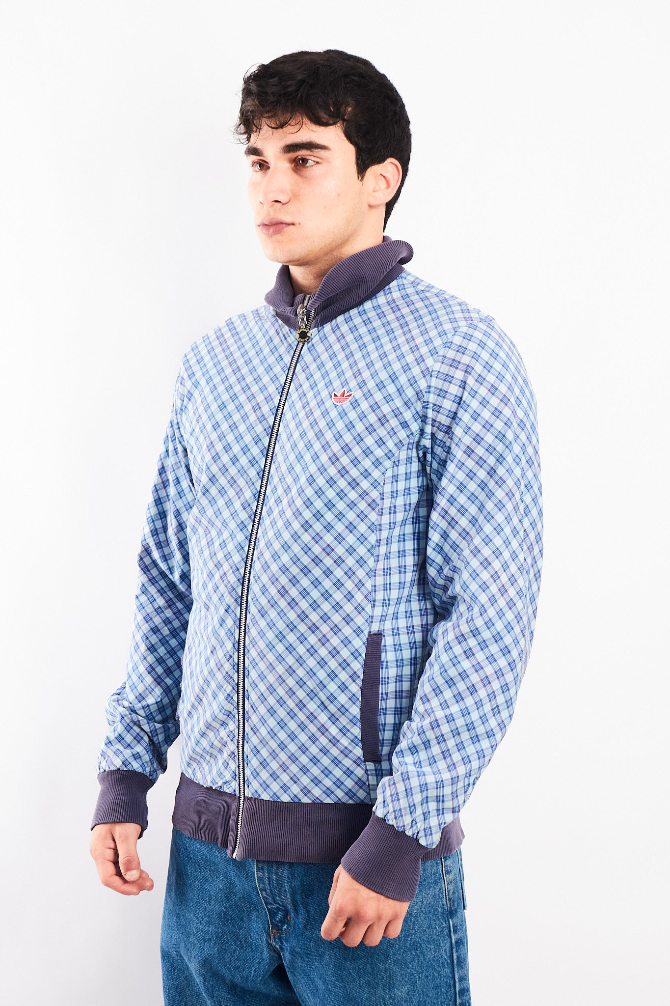 2008 Vintage Adidas Reversible Plaid Jacket (S/M)