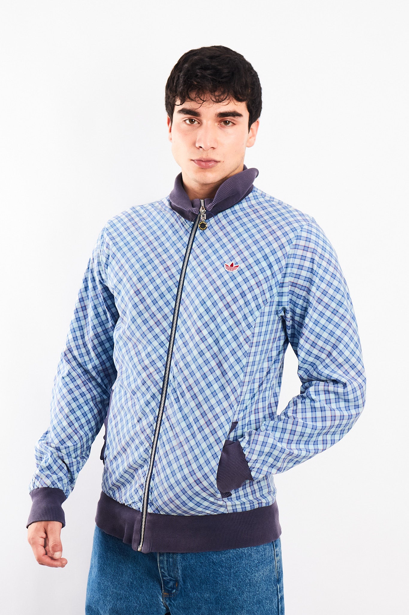 2008 Vintage Adidas Reversible Plaid Jacket (S/M)