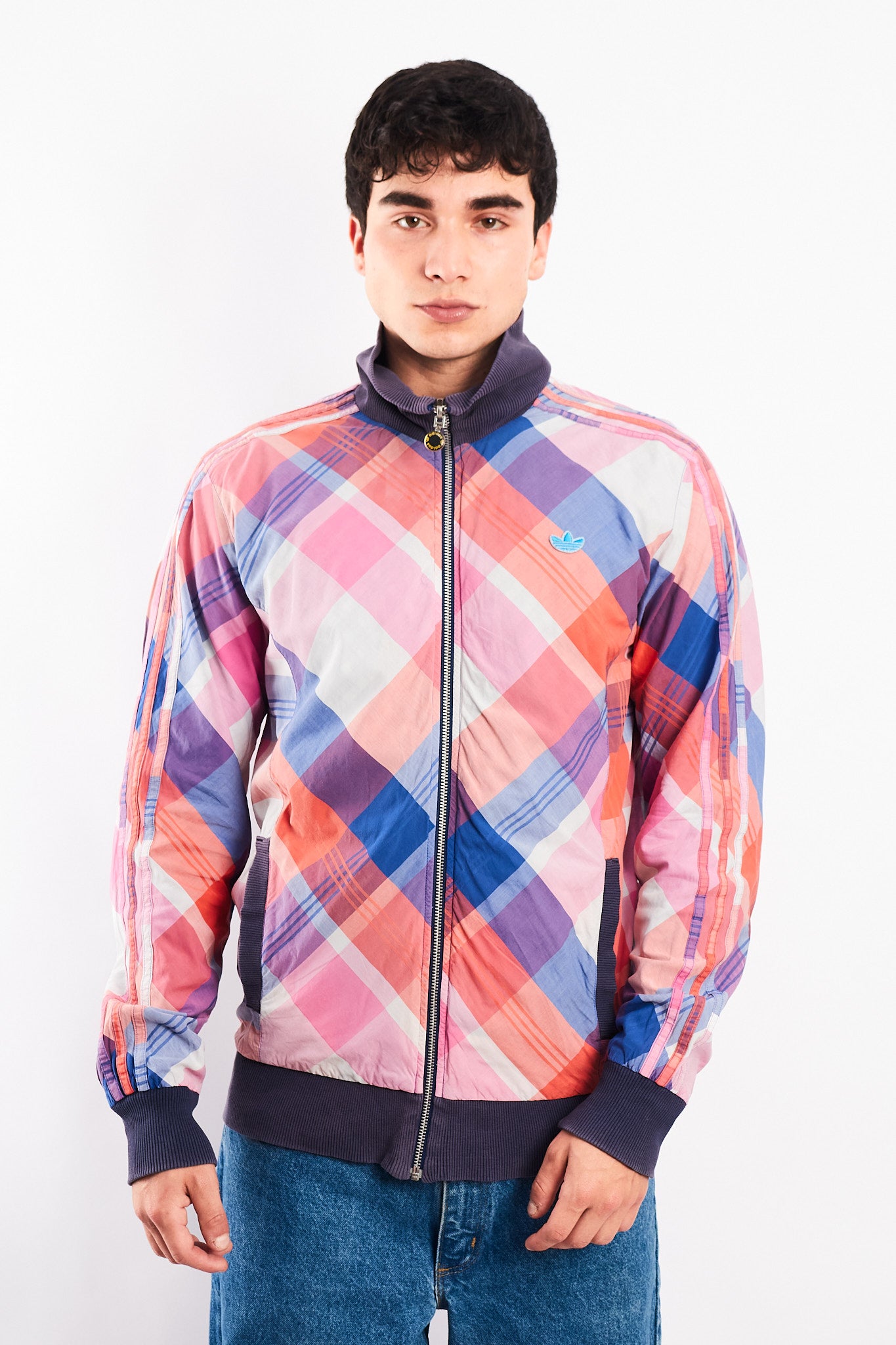 2008 Vintage Adidas Reversible Plaid Jacket (S/M)