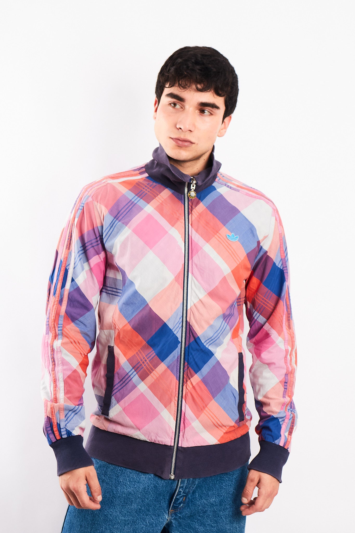 2008 Vintage Adidas Reversible Plaid Jacket (S/M)