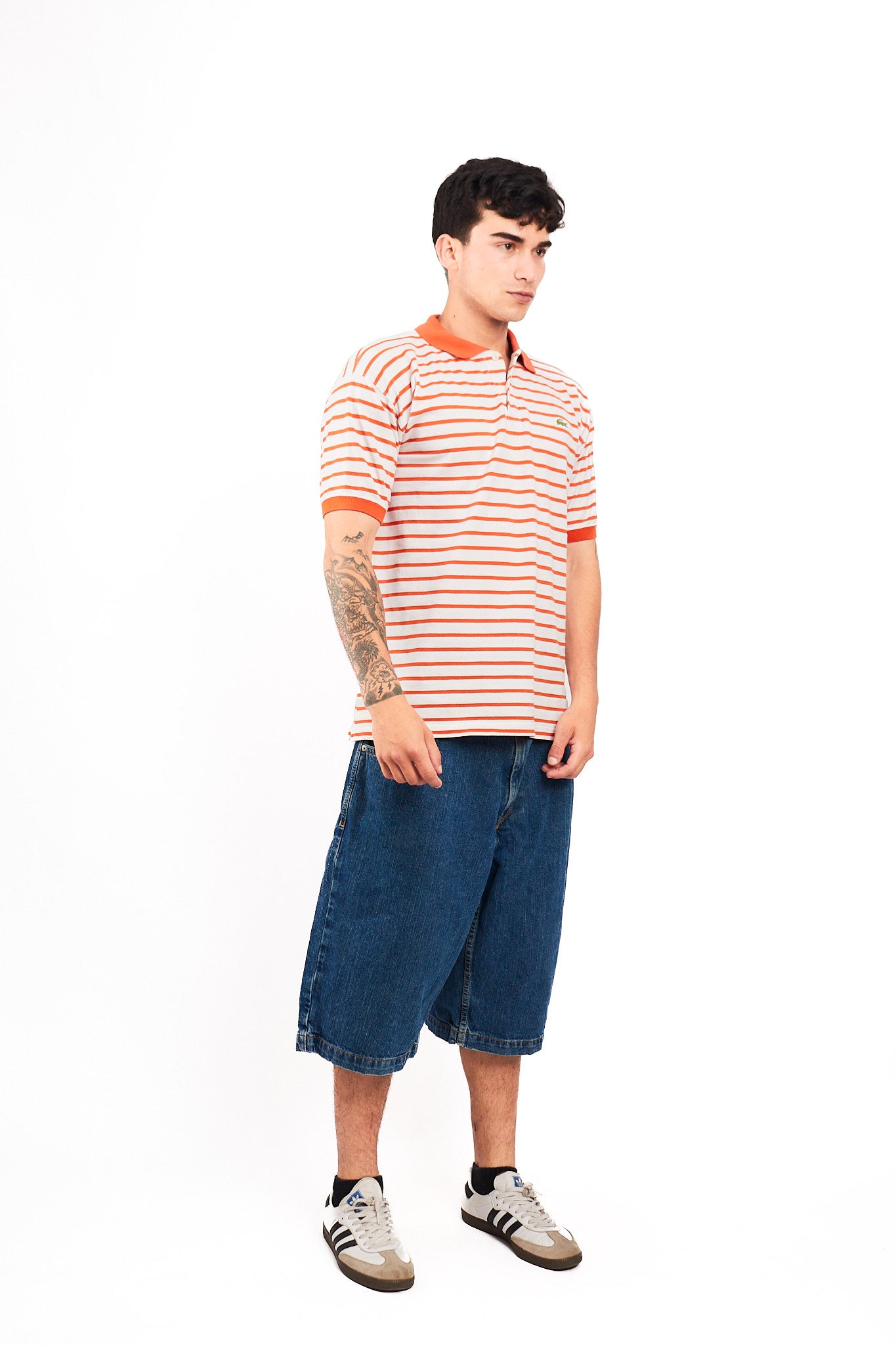 2000 Lacoste Striped Polo Shirt (M/L)