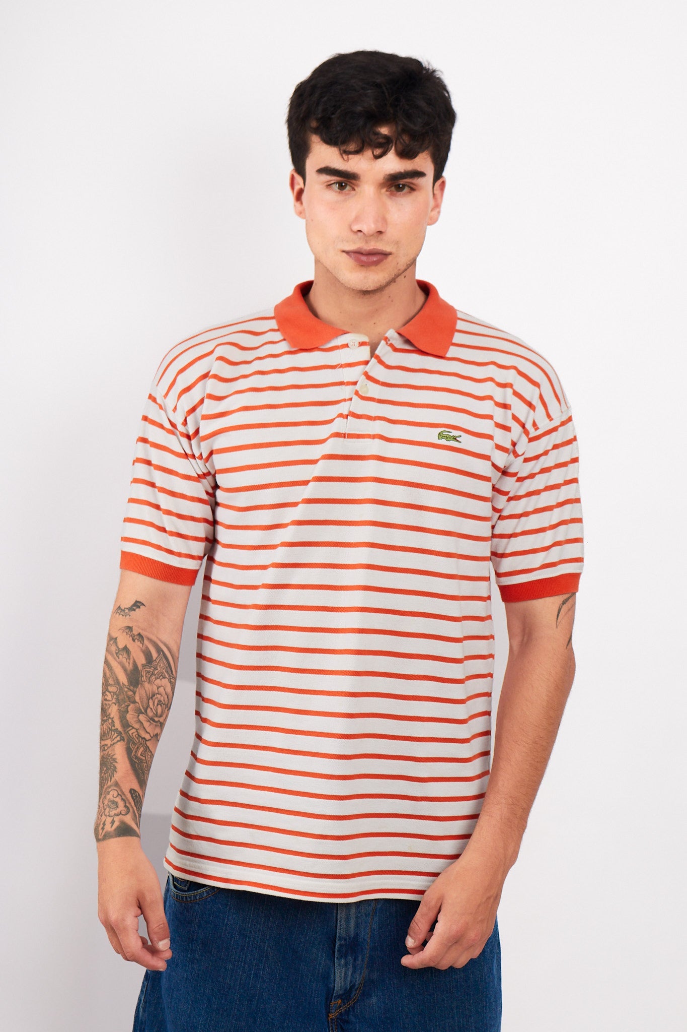 2000 Lacoste Striped Polo Shirt (M/L)