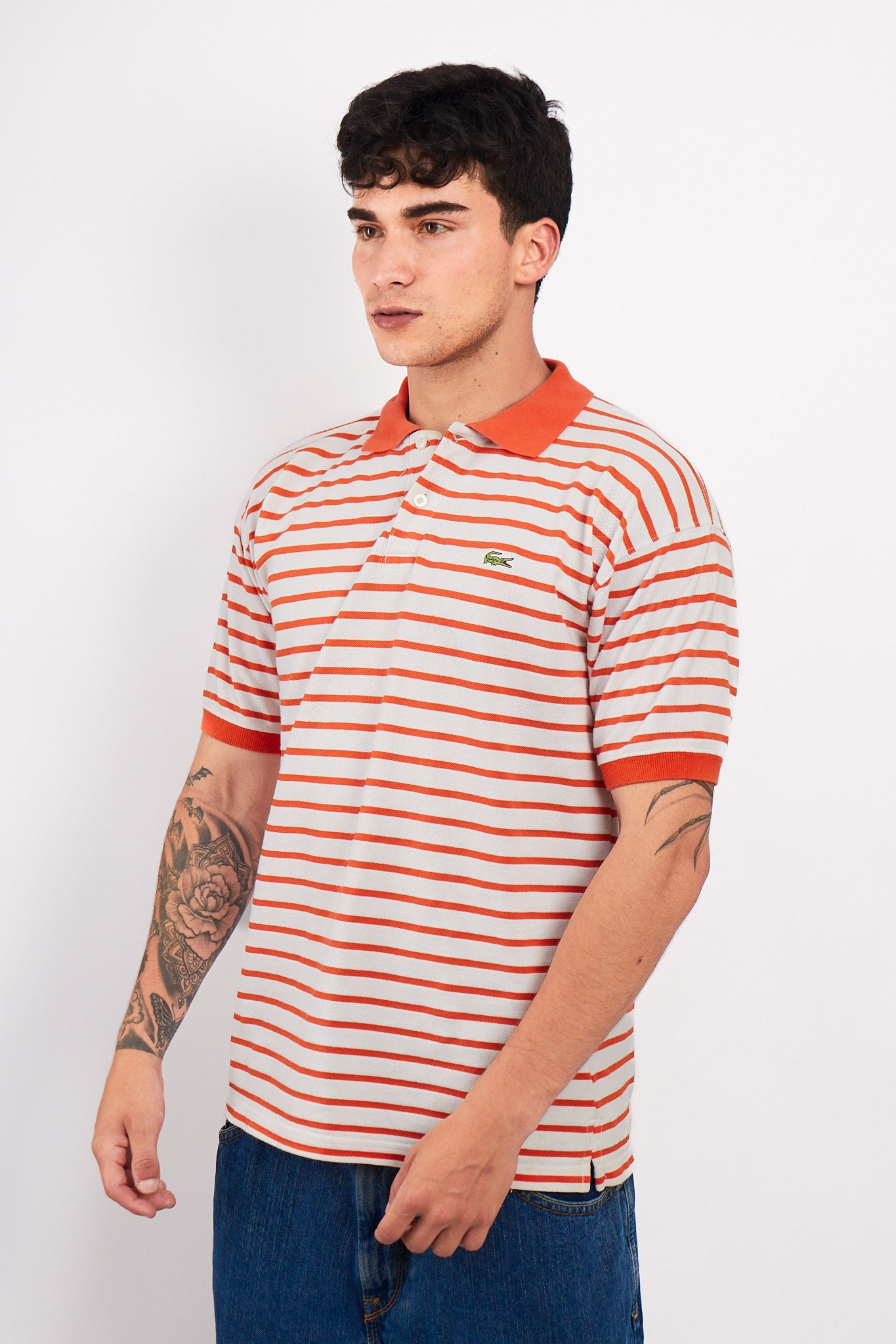 2000 Lacoste Striped Polo Shirt (M/L)