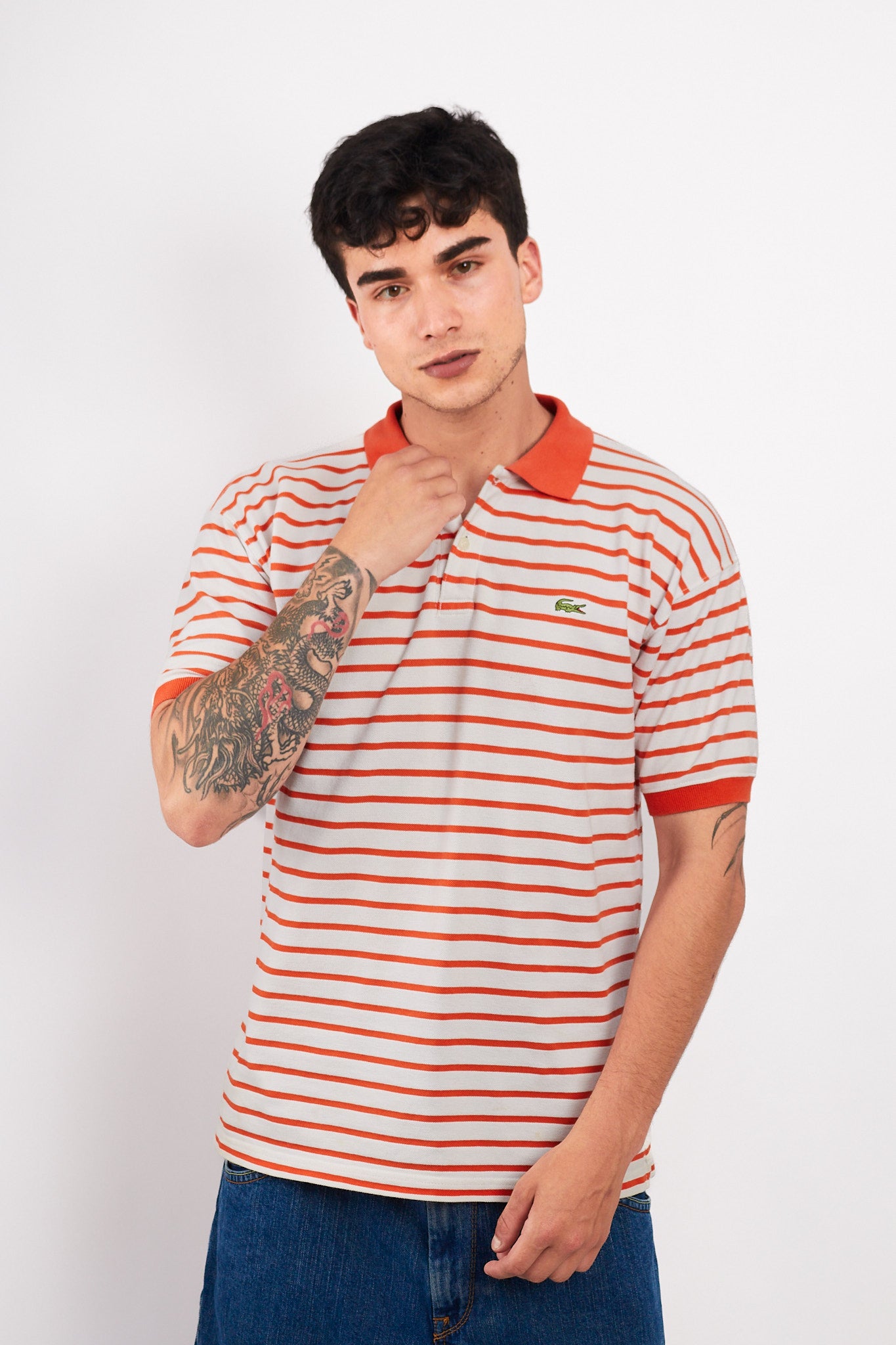 2000 Lacoste Striped Polo Shirt (M/L)