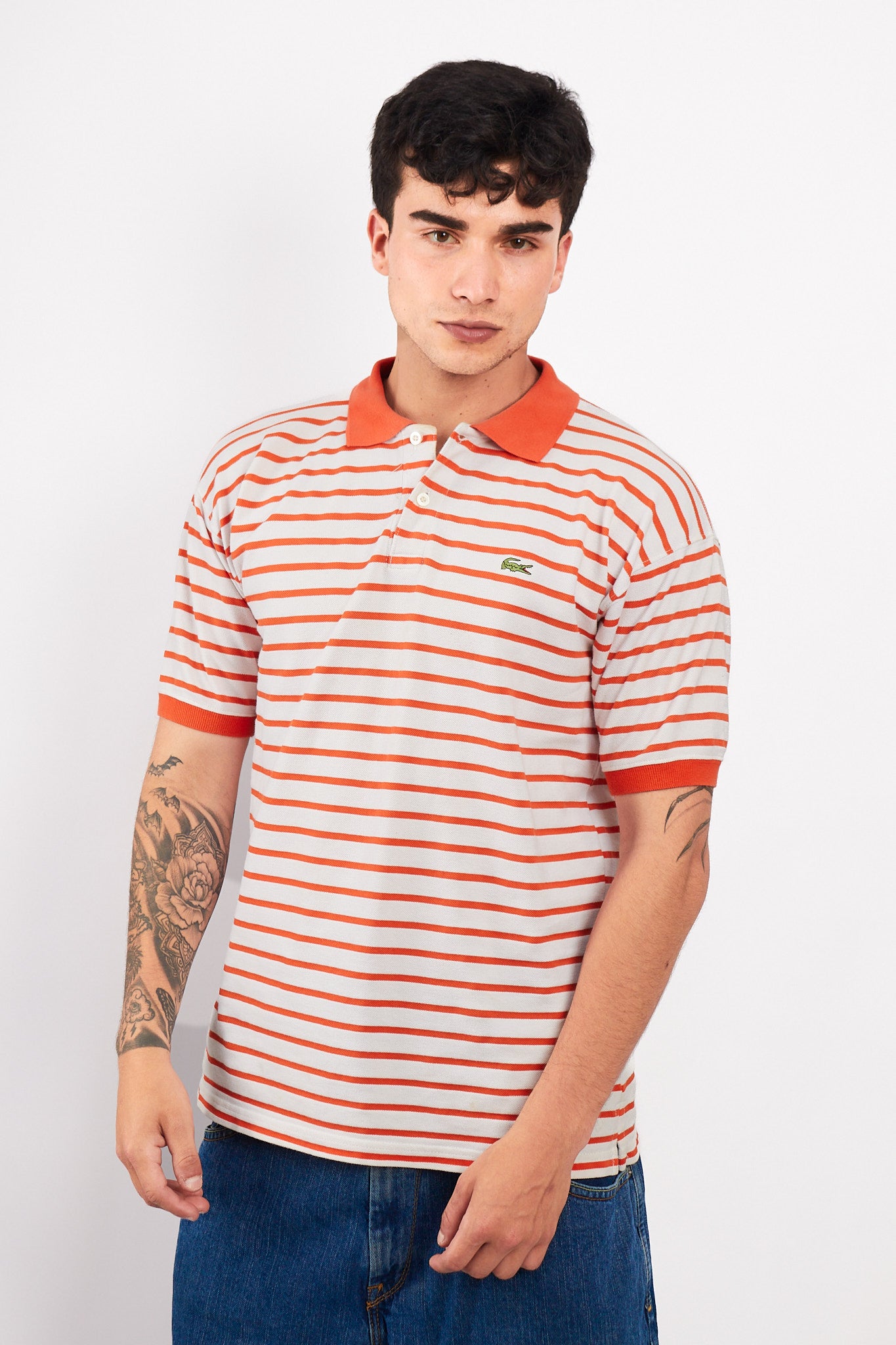 2000 Lacoste Striped Polo Shirt (M/L)