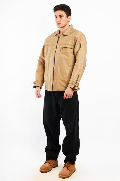 2000 Vintage Nude Leather Utily Jacket (M/L)