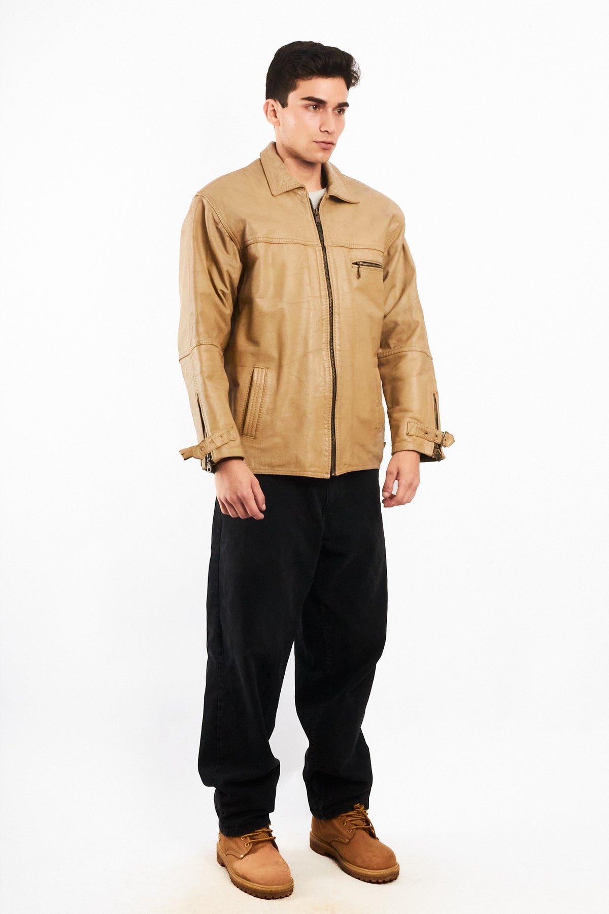 2000 Vintage Nude Leather Utily Jacket (M/L)