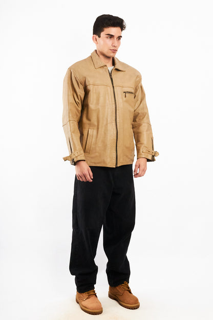 2000 Vintage Nude Leather Utily Jacket (M/L)