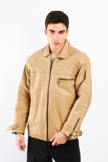 2000 Vintage Nude Leather Utily Jacket (M/L)