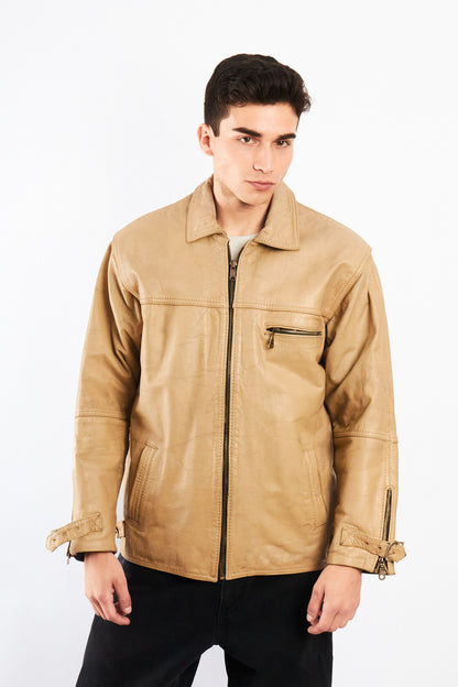 2000 Vintage Nude Leather Utily Jacket (M/L)