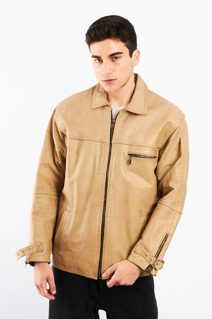 2000 Vintage Nude Leather Utily Jacket (M/L)