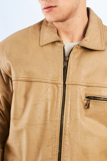 2000 Vintage Nude Leather Utily Jacket (M/L)