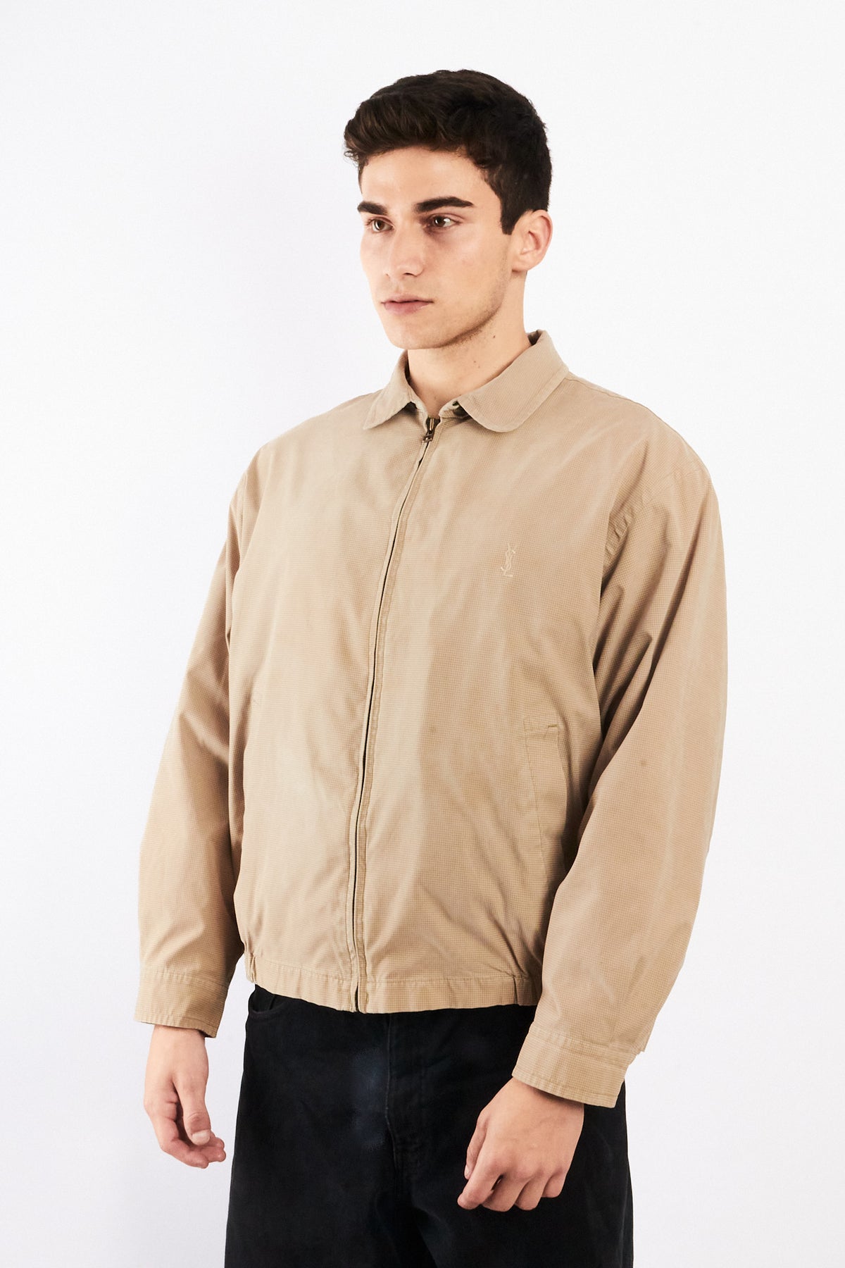 2000 Vintage Yves Saint Laurent Plaid Harrington (M)