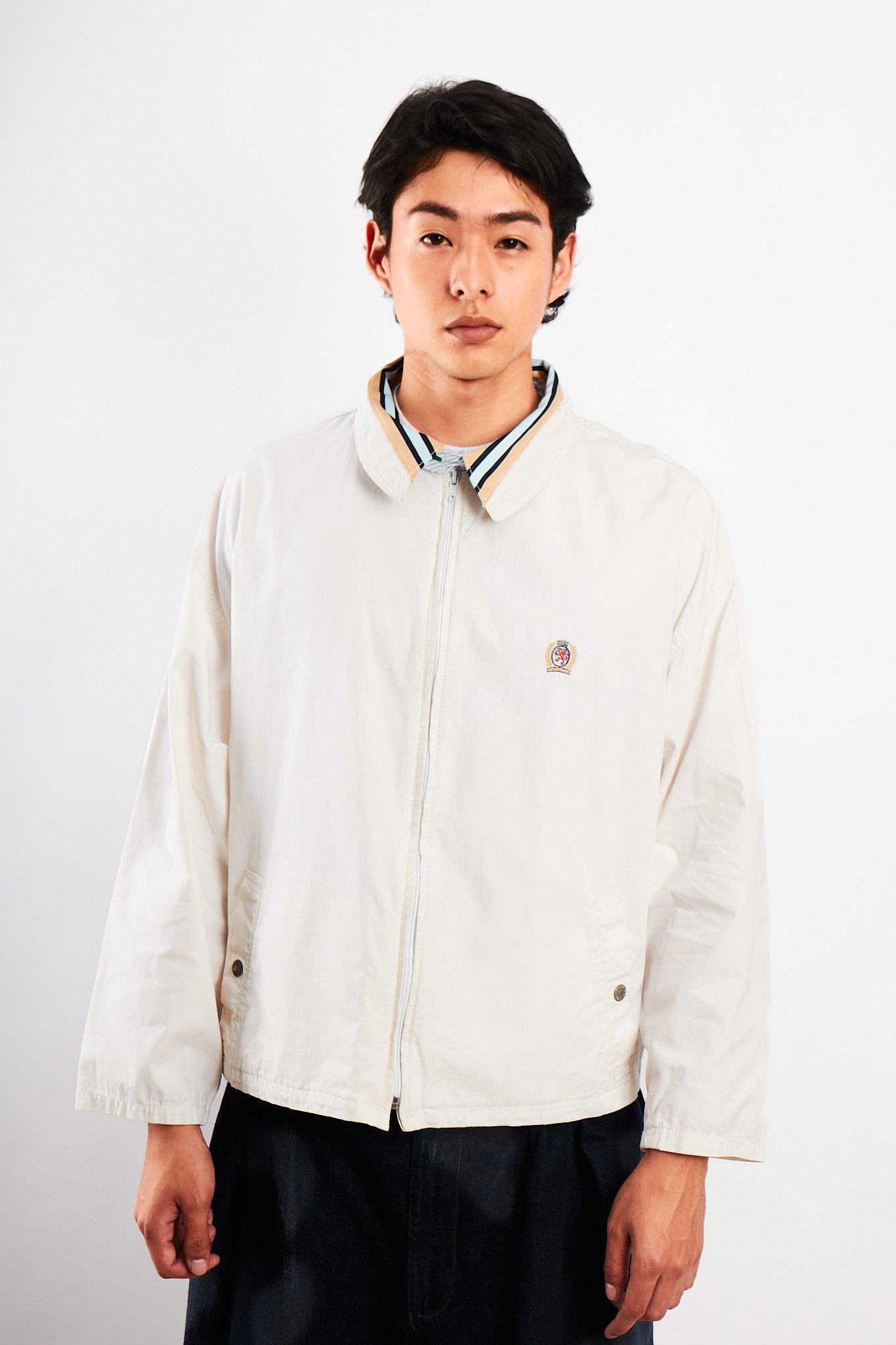 1990 Vintage Tommy Hilfiger Lion's Emblem White Harrington (M/L)